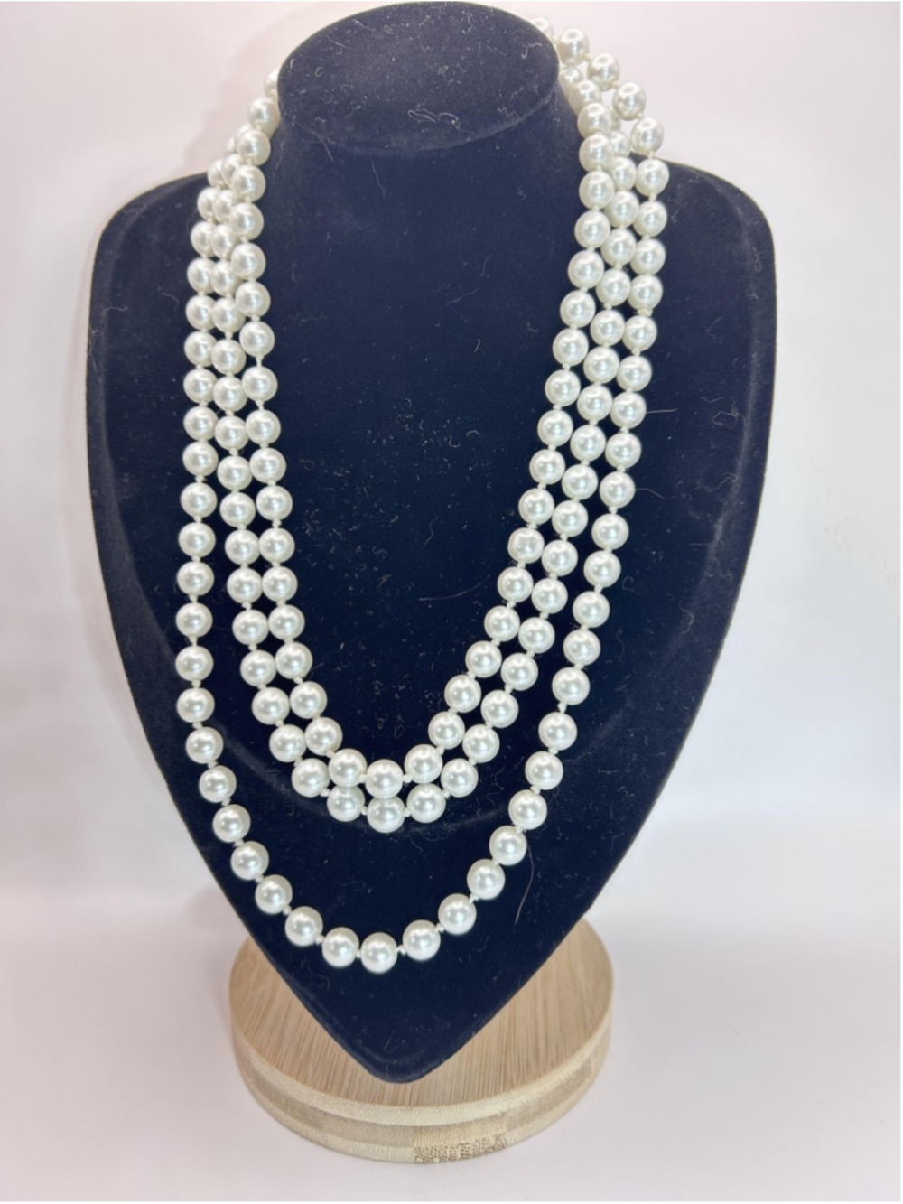 Necklace‎ White Imitation Pearl Beaded Endless Strand Classic Layering Womens - Picture 2 of 6